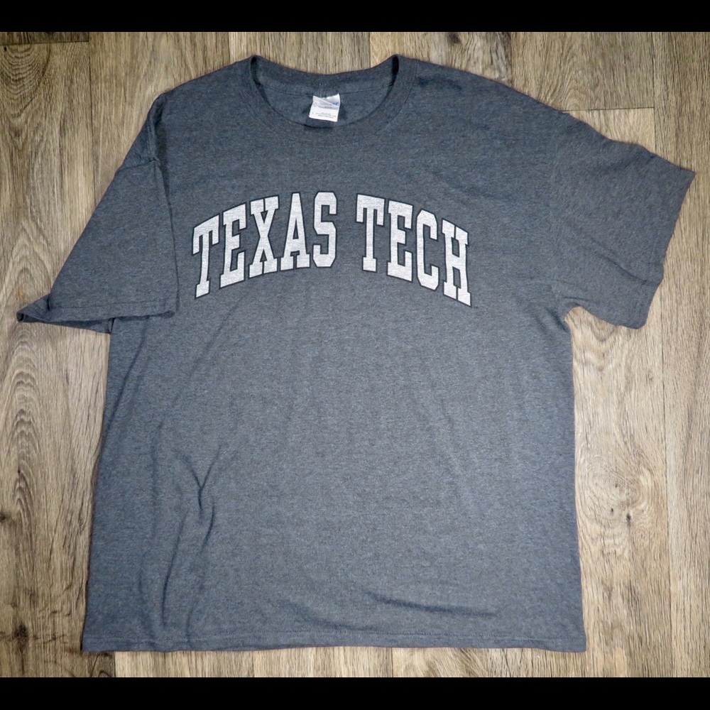 Mens Gildan Gray Texas Tech Shirt Large